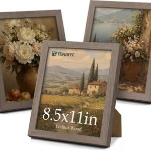 8.5x11 Walnut Picture Frame with HD Glass